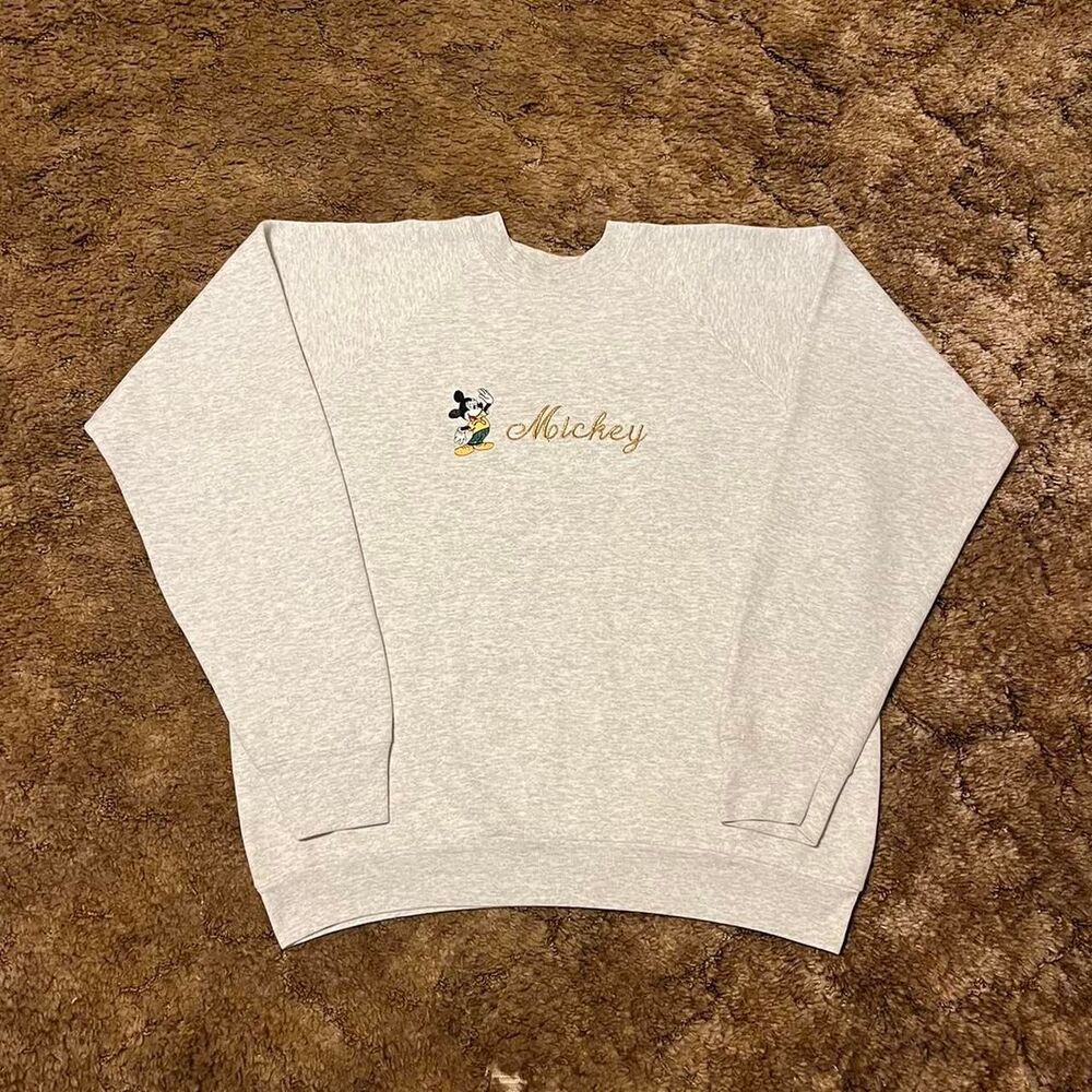 Vintage Disney Mickey Mouse Crewneck Sweatshirt Grey XLarge